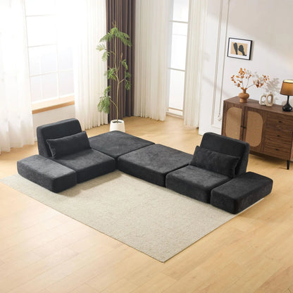 Multi-Functional Combination Compression Sofa Vacuum Folding Convertible Sofa In Bed Retro High-End Fabric Living Room Washable